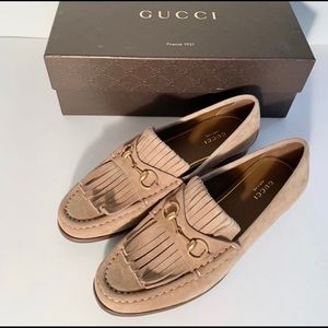 Gucci Horsebit loafer in fringed suede